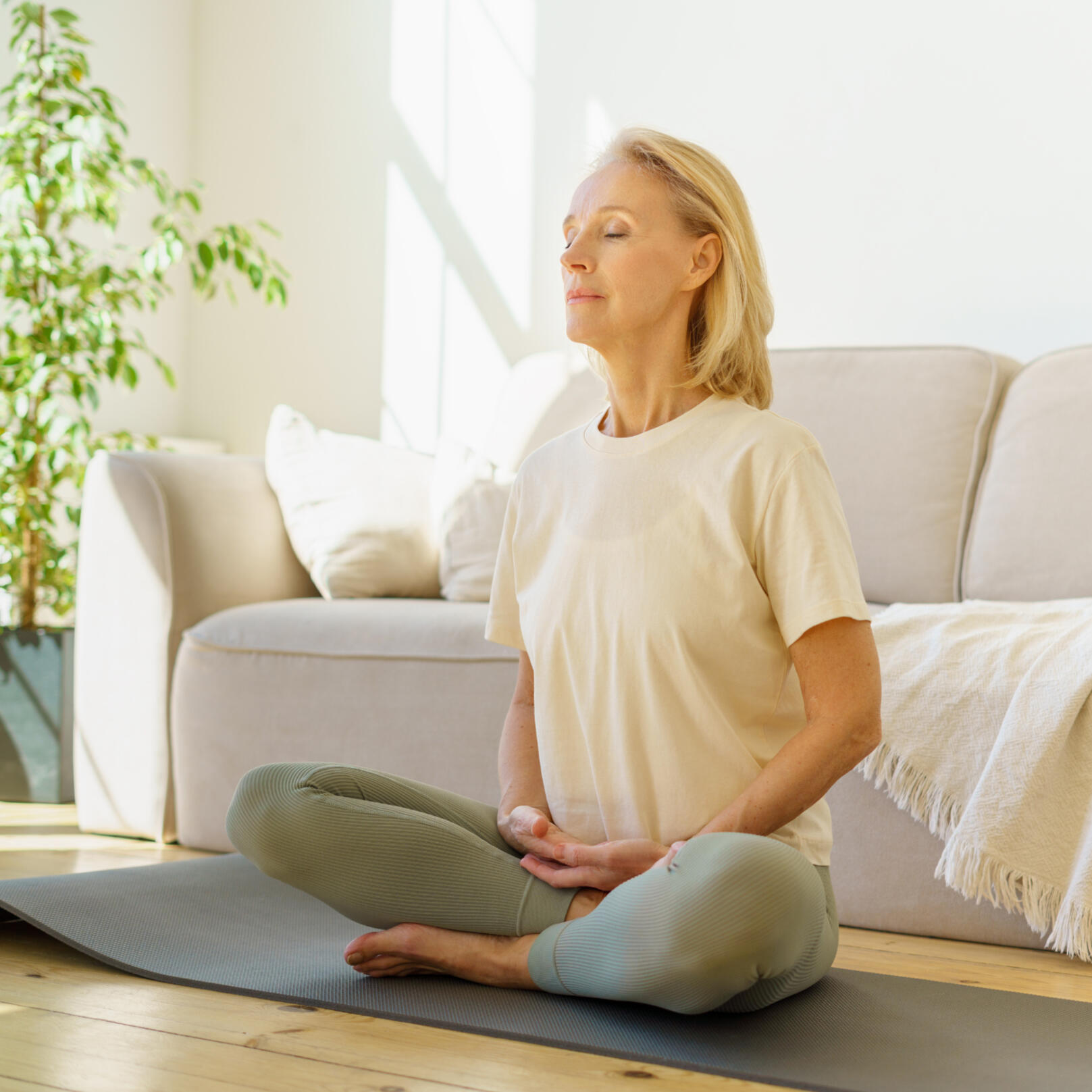 woman doing yoga